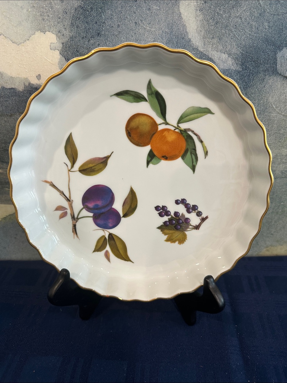 Vintage Royal Worcester “Evesham” Oven to Table Porcelain Quiche Dish